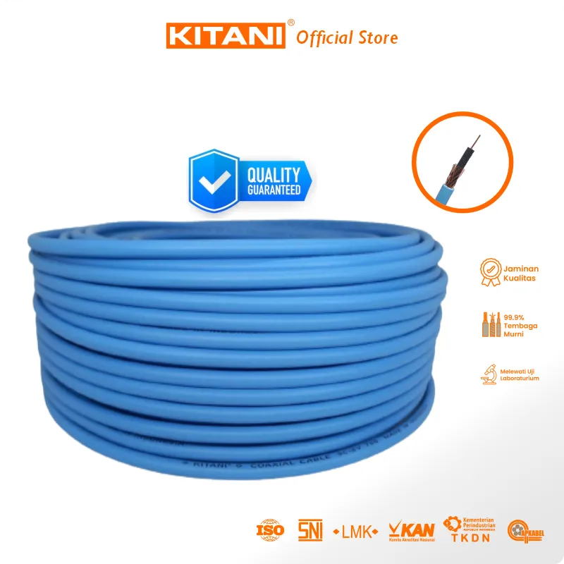 Kabel Antena dan CCTV Coaxial Kitani 3C Meteran - Kabel Elektronik SNI Terbaik