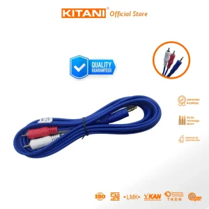 Kabel Jack RCA 2 Way 1 Meteran - Kabel Audio Video untuk speaker sound - Kabel Elektronik terbaik dan SNI