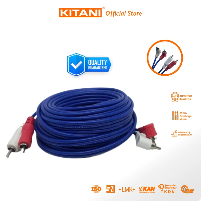 Kabel Jack RCA 2 Way 2 Roll - Kabel Audio Video untuk speaker sound - Kabel Elektronik terbaik dan SNI