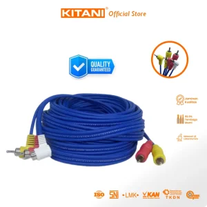 Kabel Jack RCA 3 Way 2 Roll - Kabel Audio Video untuk speaker sound - Kabel Elektronik terbaik dan SNI
