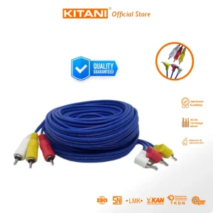 Kabel Jack RCA 3 Way 3 Roll - Kabel Audio Video untuk speaker sound - Kabel Elektronik terbaik dan SNI
