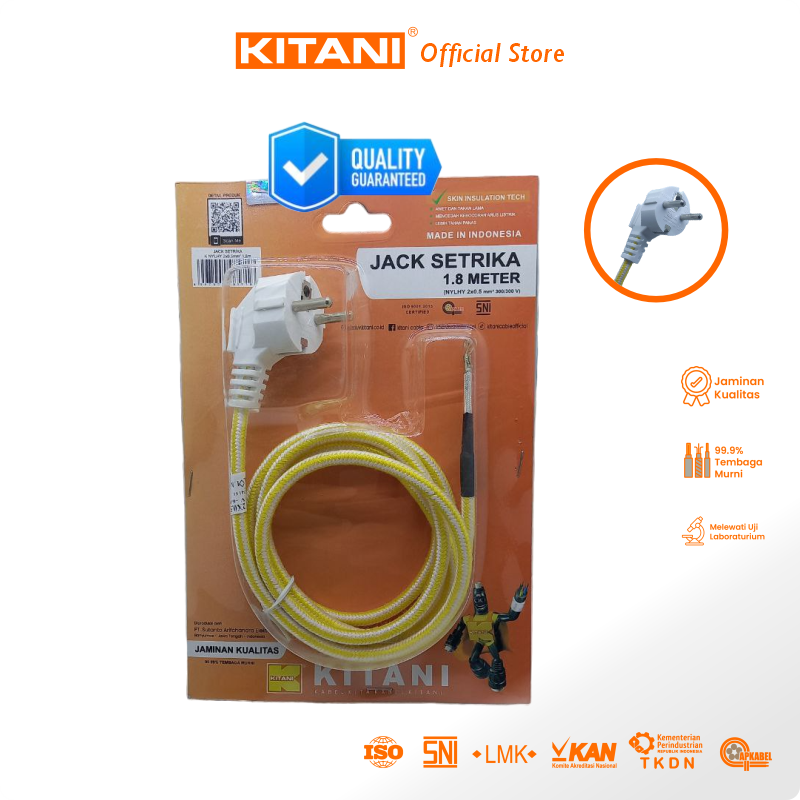 Kabel Setrika Kitani 2 Inti –Skinning Alat Elektronik Kebutuhan Rumah Tangga