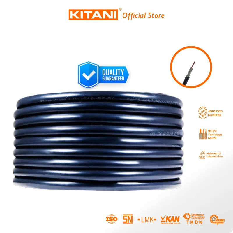 Kabel Antena & CCTV Coaxial RG58 Meteran Kitani - Kabel Elektronik Terbaik dan SNI